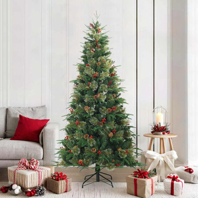  Artificial Hinged Christmas Tree Green PVC, PE and Steel