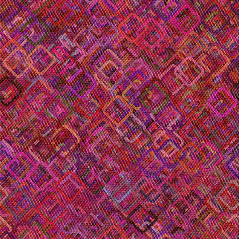Tapis décoratif rose/rouge à motifs Siskiyou, Carré 5 pi