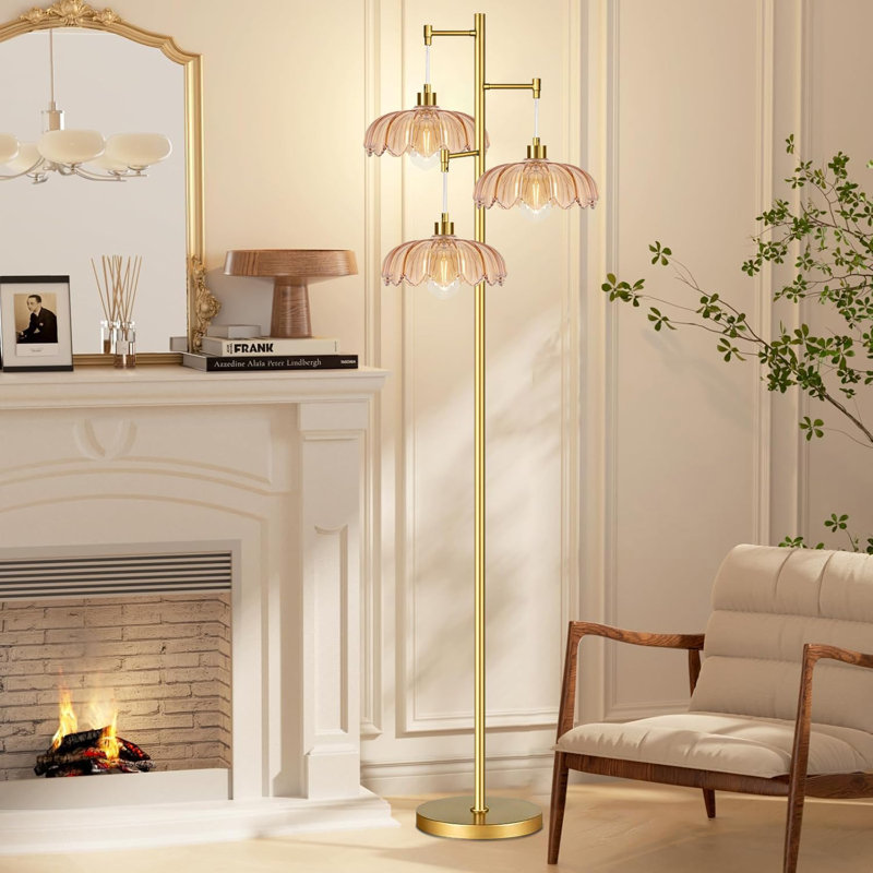 Golden Floor Lamp In Living Room