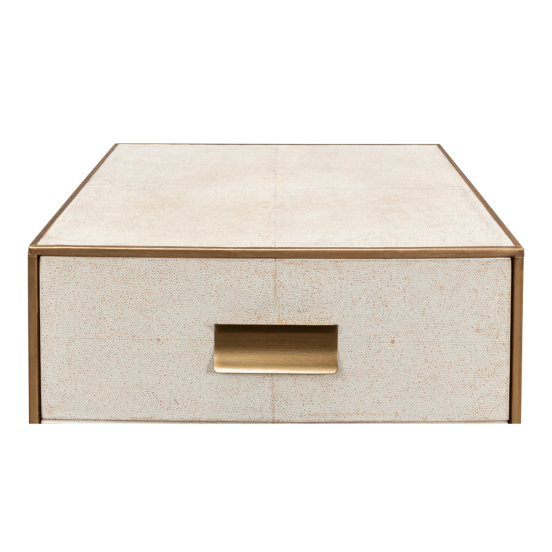 Shagreen 3 - Drawer Solid Wood Nightstand, Osprey White
