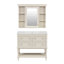 Meuble-lavabo de 36 po avec armoire à pharmacie, armoire à miroir moderne avec tablette réglable, armoire de rangement pour salle de bain à 4 tiroirs, armoire de rangement pour cadre de salle de bain en bois massif-114497825