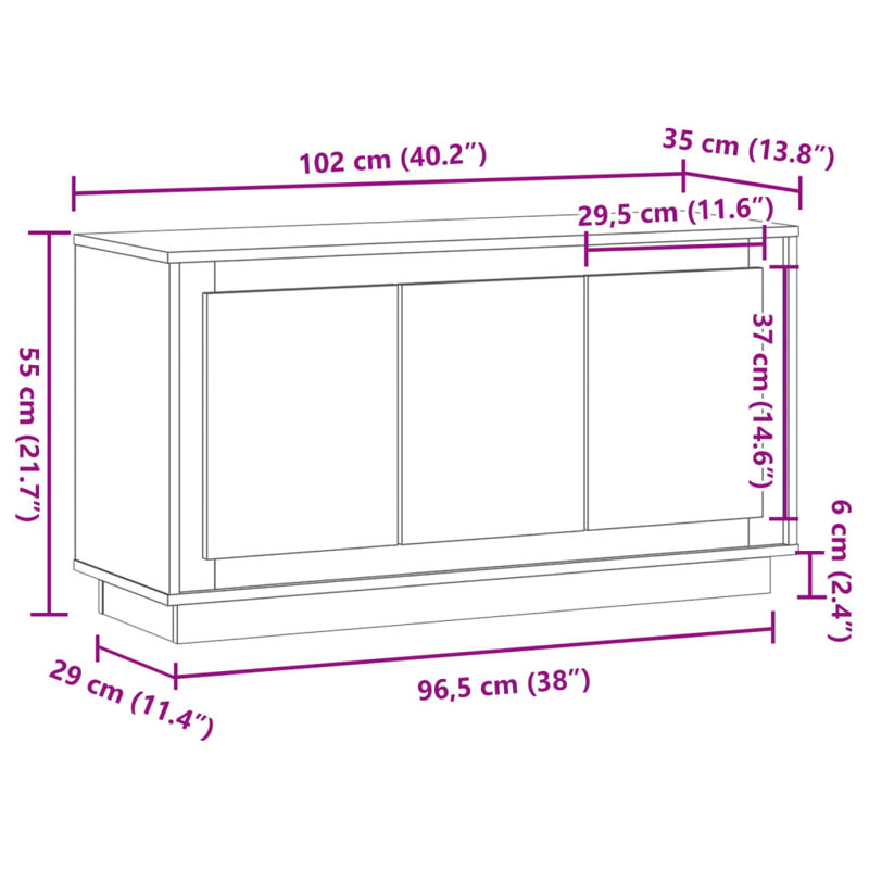 Mattawa 102cm Sideboard, Old Wood
