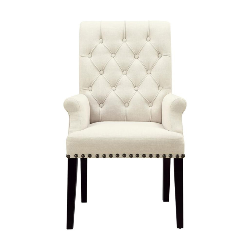 Fauteuil rembourré en tissu, beige