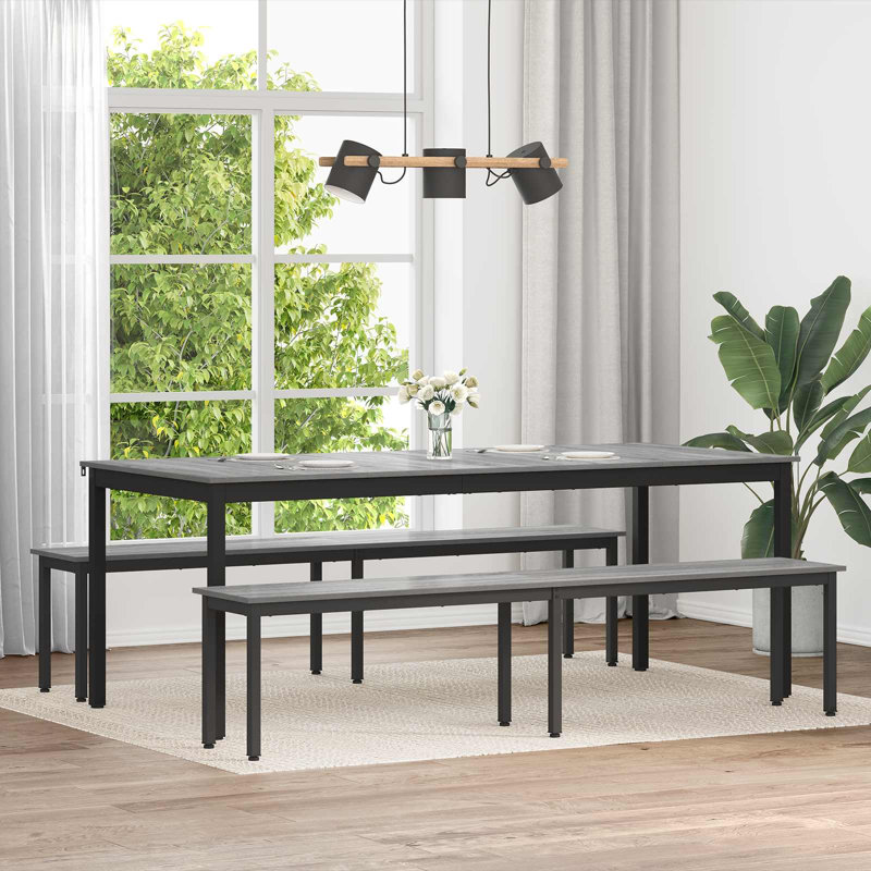 Engineered Wood Bench, 45 cm H x 200 cm L x 35 cm D, Grey Sonoma