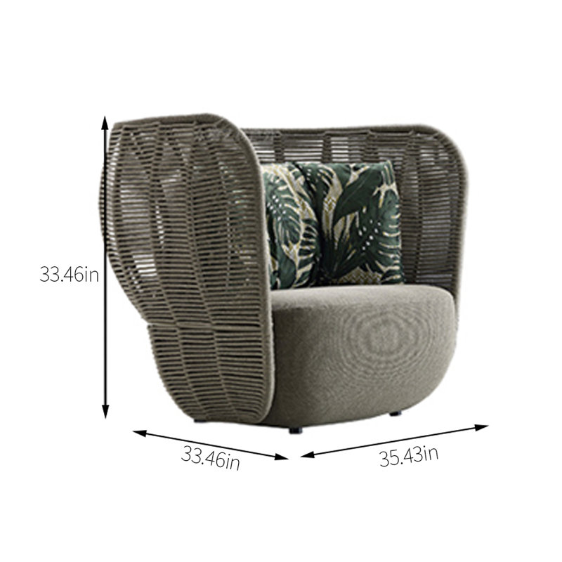Méridienne d'extérieur en tissu, Gris
