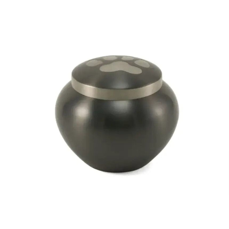 Broxton Paw Pewter Pet Urn | Small, Slate, 3.3" H x 4.3" W x 4.3" D