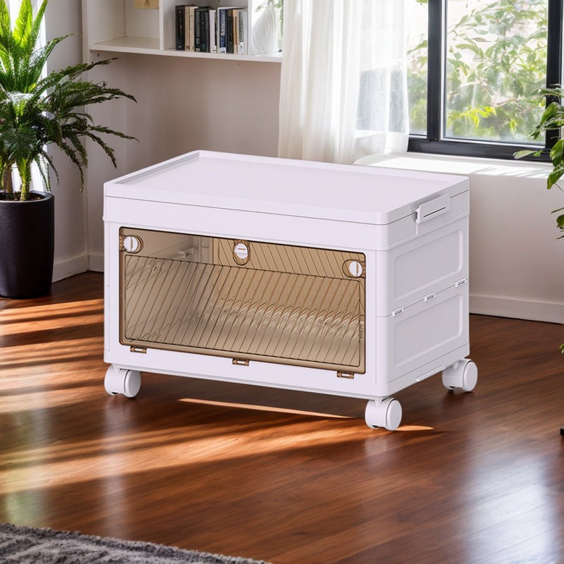 Bacs de rangement empilables à 1 niveau avec roulettes pour la maison