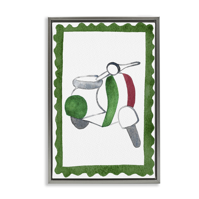 Cadre flottant pour scooter italien, Camila Juncos, H 31 po x l 21 po, Cadre flottant gris lustré