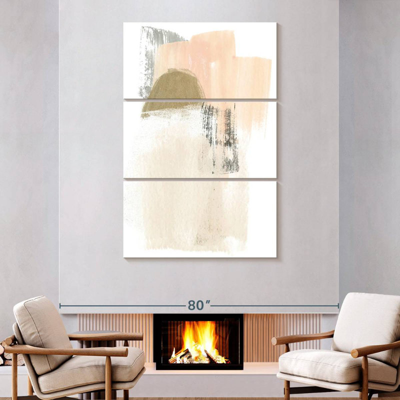 Avery Blush abstrait V, H 74 po x l 48 po