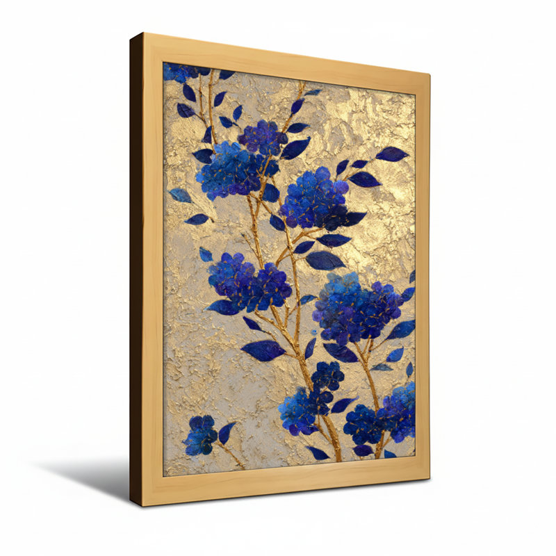 Plantes et fleurs sur fond imprimé, H 30 po x l 20 po, Toile tendue, Ne s’applique pas