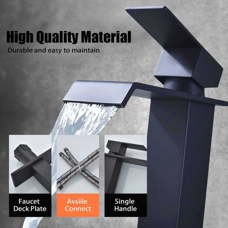 Single Hole Bathroom Faucet, Matte Black