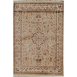 Hand-Knotted High-Quality Beige and Ivory Area Rug