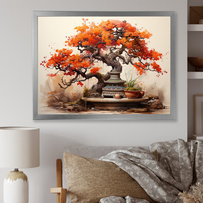 «Autumnal Bonsai Charm I», art mural arbre bonsaï