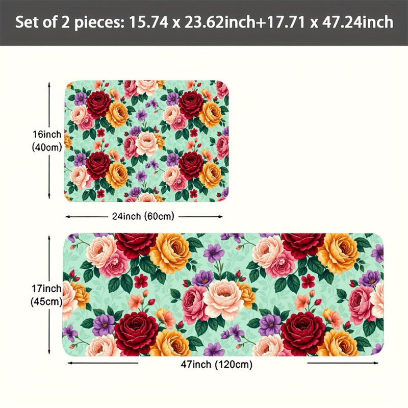 Ensemble de tapis de jardin en flanelle 2 pièces