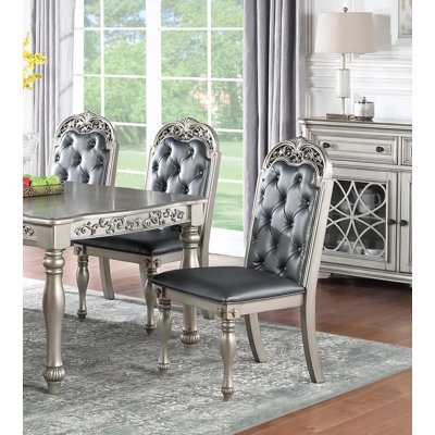 Elijahjuan Tufted Faux Leather Upholstered Side Chair (Set of 2)