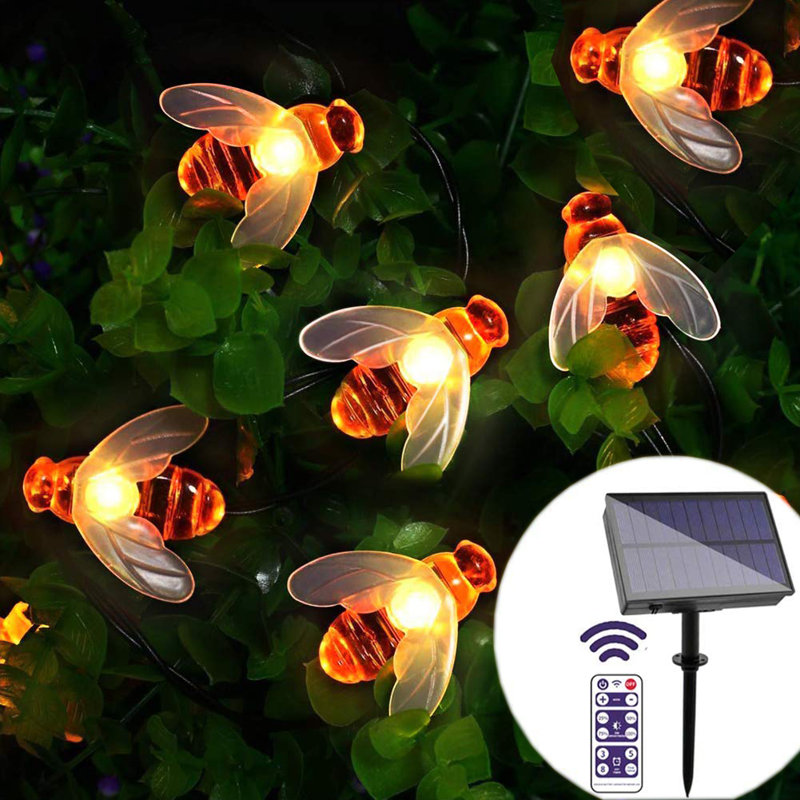 Outdoor 60 - Bulb 396'' Solar Powered LED Shaded String Light