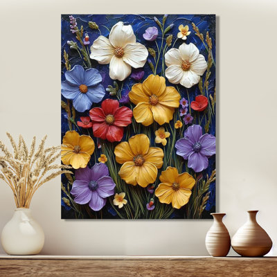 Décoration murale colorée fleurs de renoncule - Fleurs sauvages