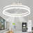 19.7" Low Profile Ceiling Fan with Lights and Remote, Modern Flush Mount Ceiling Fan, White Fandelier-2120012715