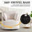 33.86'' Wide Contemporary Soft Upholstered Swivel Barrel Chair With Two Accent Pillows-117494232