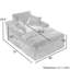Chaise longue Boneless Cloud avec larges accoudoirs