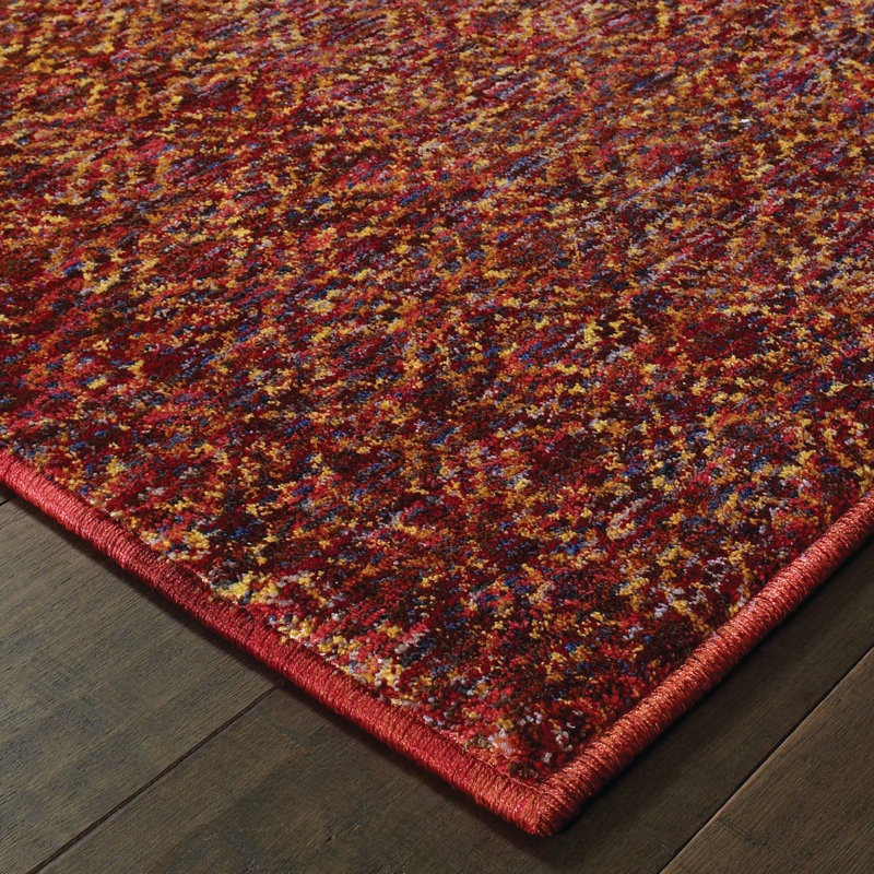 Tapis rouge à motif géométrique Bobby, Rectangle 1 pi 10 po x 3 pi 2 po
