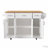 Rolling Kitchen Cart on 4 Wheels with Rubber Wood Drop Leaf, 4 Doors and 3 Drawers-118094456