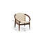 Peraza Mid-Century Modern Woven Cord Accent Chair with Curved Wood Frame