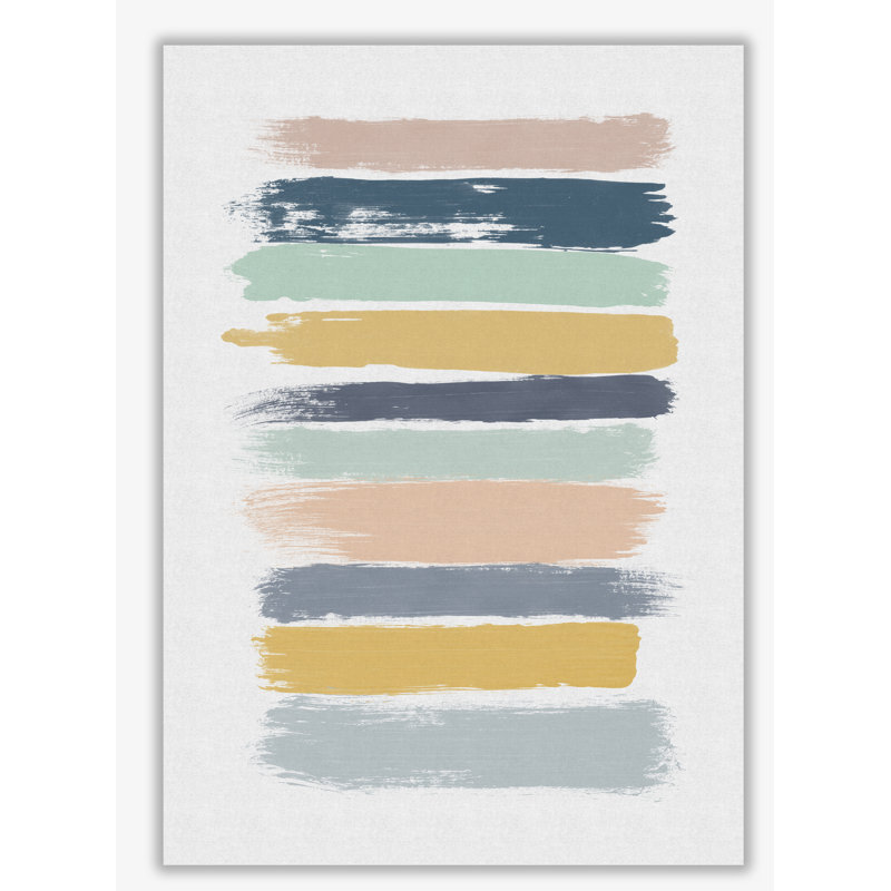 Pastel Stripes - Print, 30 cm H x 21 cm W x 1 cm D, No Frame