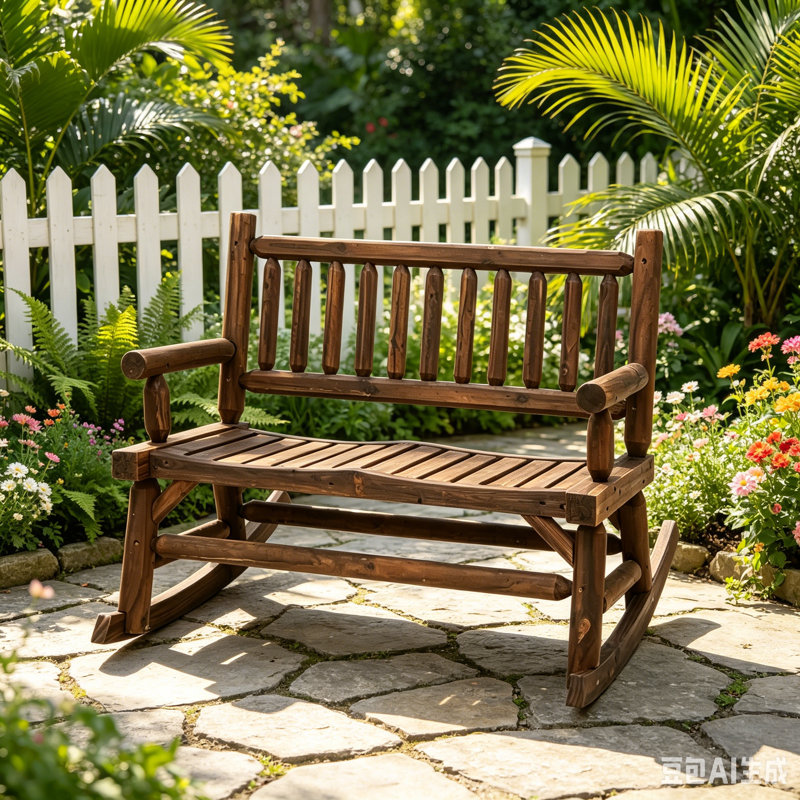 Banc à bascule en bois pour terrasse et jardin