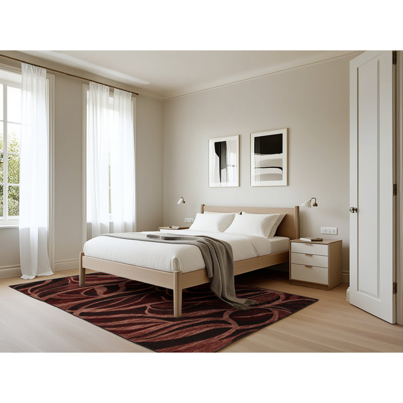 Tapis noir lavable à la machine, Rectangle 5 pi x 7 pi