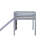 Twin Low Loft Bed with Slide, Ladder & Safety Guardrails, Rubber Wood Twin Loft Bed for Kids, Space-Saving Grey Design-113851618