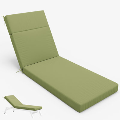 1-Piece Outdoor Chaise Lounge Chair Cushion, 80"X26"X4"