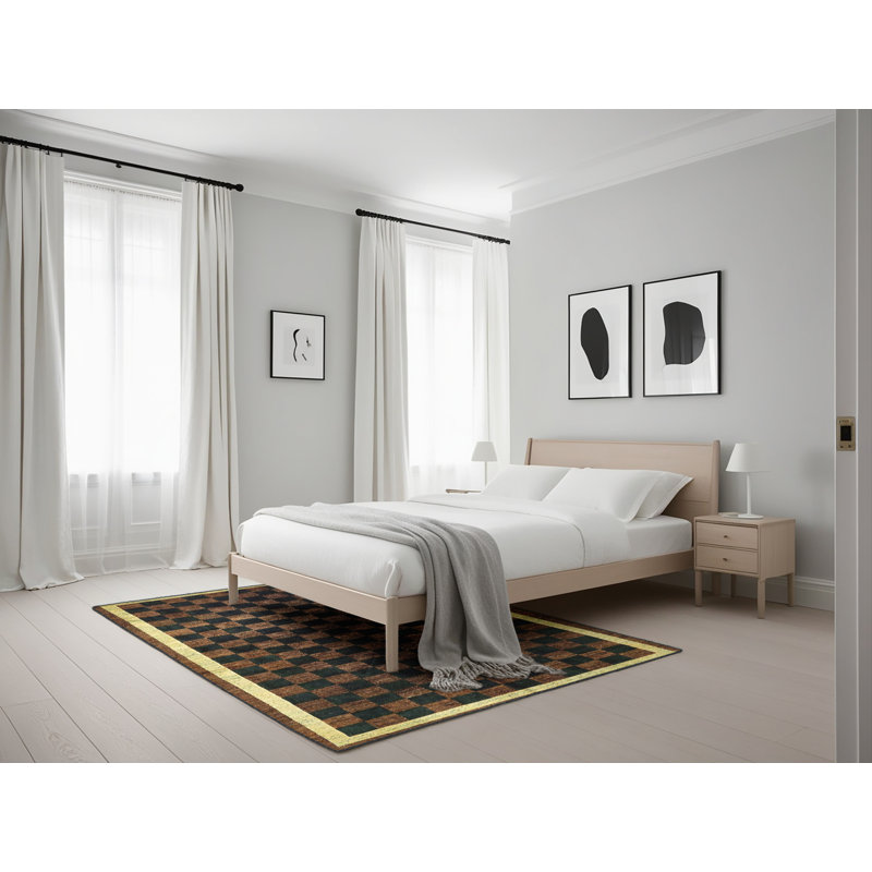 Tapis décoratif multicolore à motif abstrait, Rectangle 5 pi x 7 pi