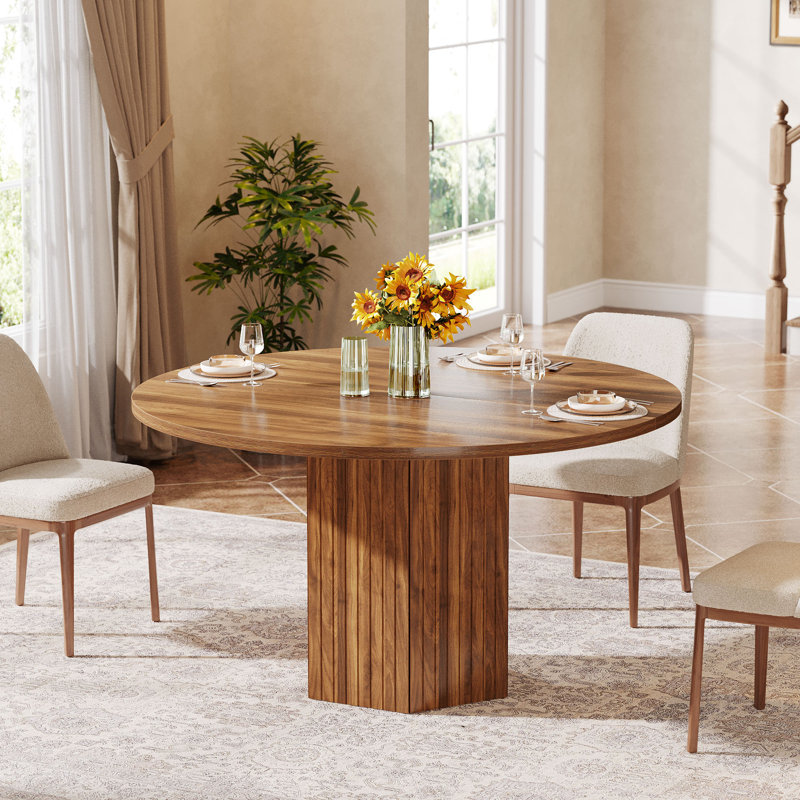 Arelys 47.25'' Round Dining Table, Rustic Brown