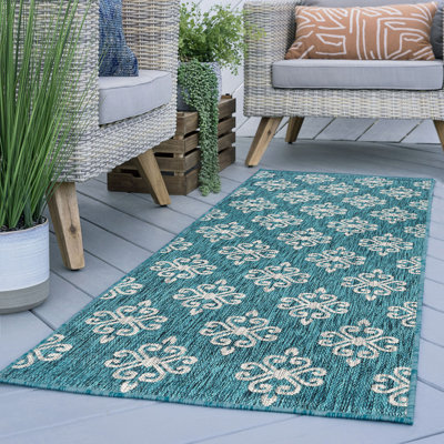 Tapis intérieur / extérieur vert / gris Turnham