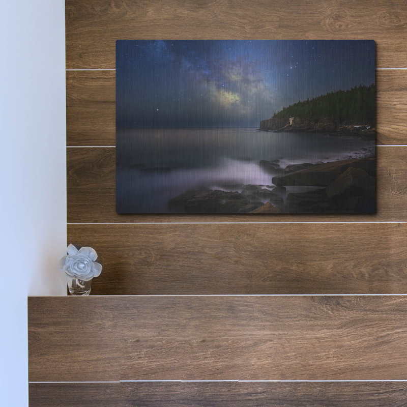 «Milky Way Over Otter Cliff» par Rick Berk, art mural en métal, H 12 po x l 16 po