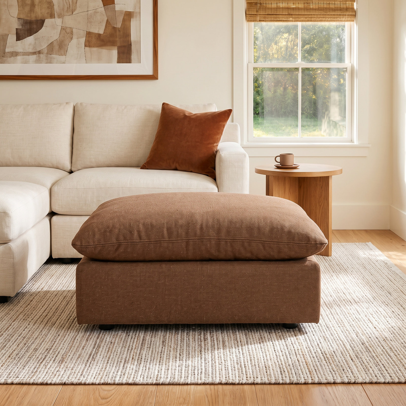 Margorie Upholstered Ottoman, Antwerp Cafe