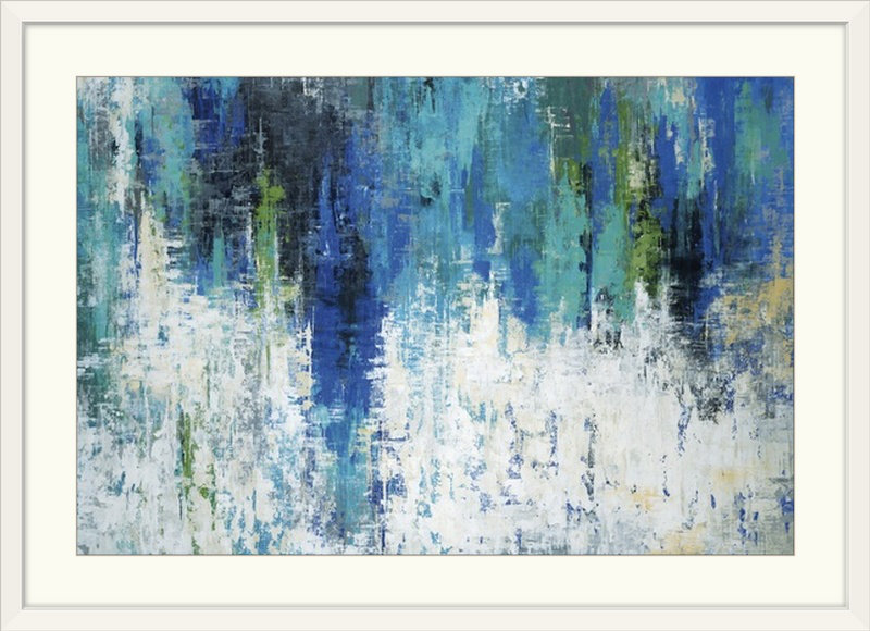 «Glenvil Surface of the Lake» par Liz Jardine, reproduction d'art, H 28 po x l 38 po x P 1 po, Cadre blanc