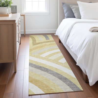 Tapis mid-century moderne lavable à la machine intérieur / extérieur Chantille ACN2467