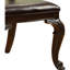 Chaises d'appoint de luxe traditionnelles de luxe en bois massif brun foncé avec siège rembourré et dossier en cerisier orné pour la salle à manger