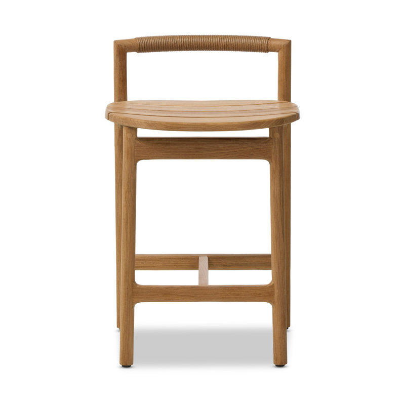 Tabouret d'extérieur Baden-Teck sablé-FSC-Comptoir, 24.29"