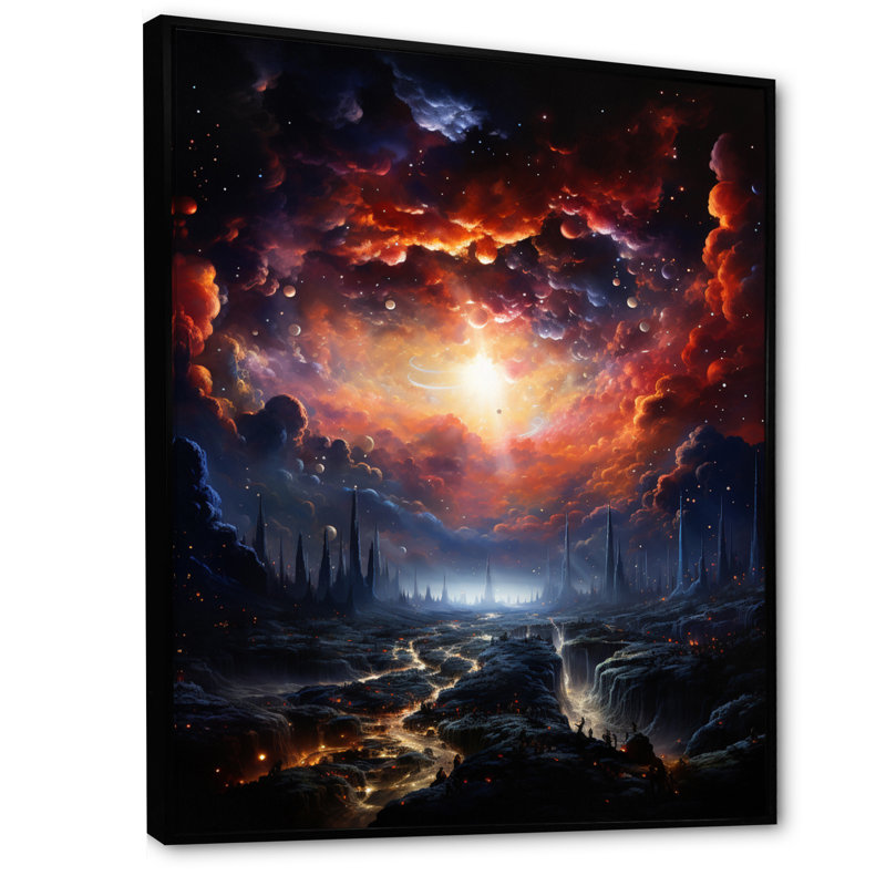 Galaxy Celestial Fireworks III " Galaxy Celestial Fireworks III ", Black Framed, 40" H x 30" W x 1,5" D