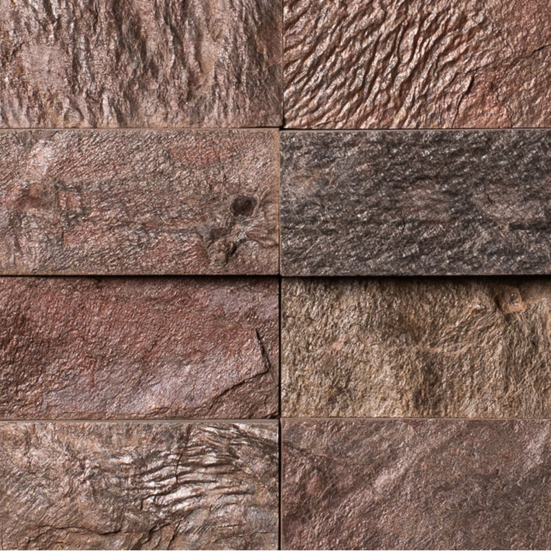 Carrelage mural en quartzite bruni 2 po x 12 po Stone Wedge
