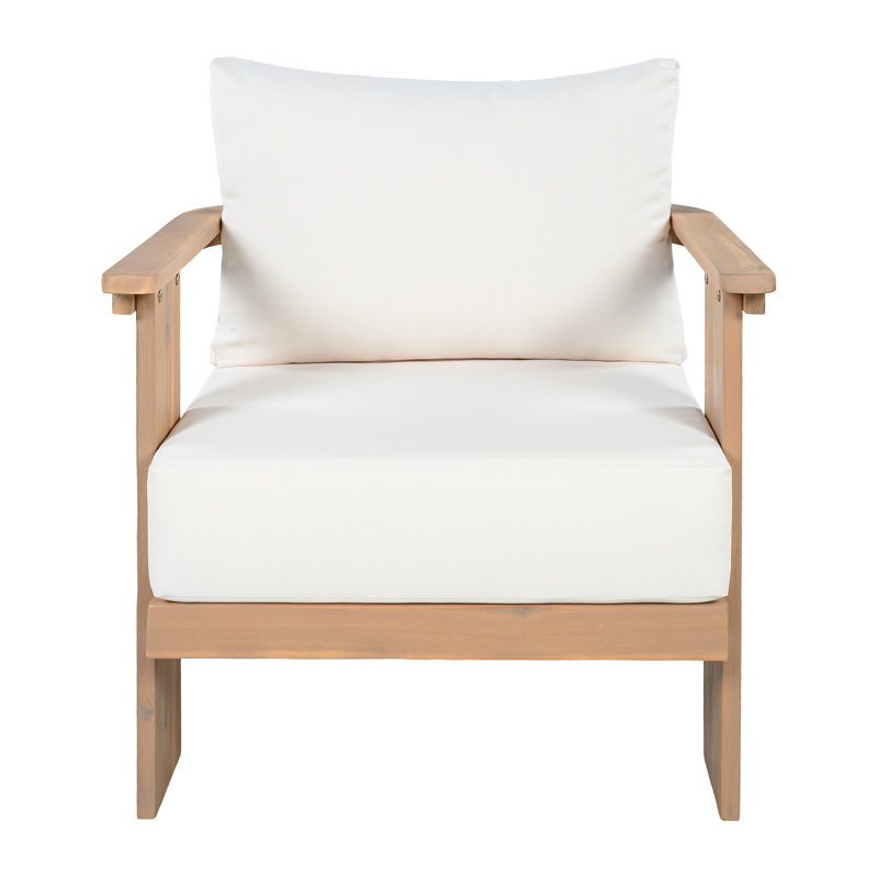 Fauteuil d'appoint d'extérieur en bois d'acacia Burlow, 2