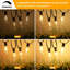 Guirlande lumineuse à DEL pour terrasse 100 pi avec 37 ampoules Edison incassables