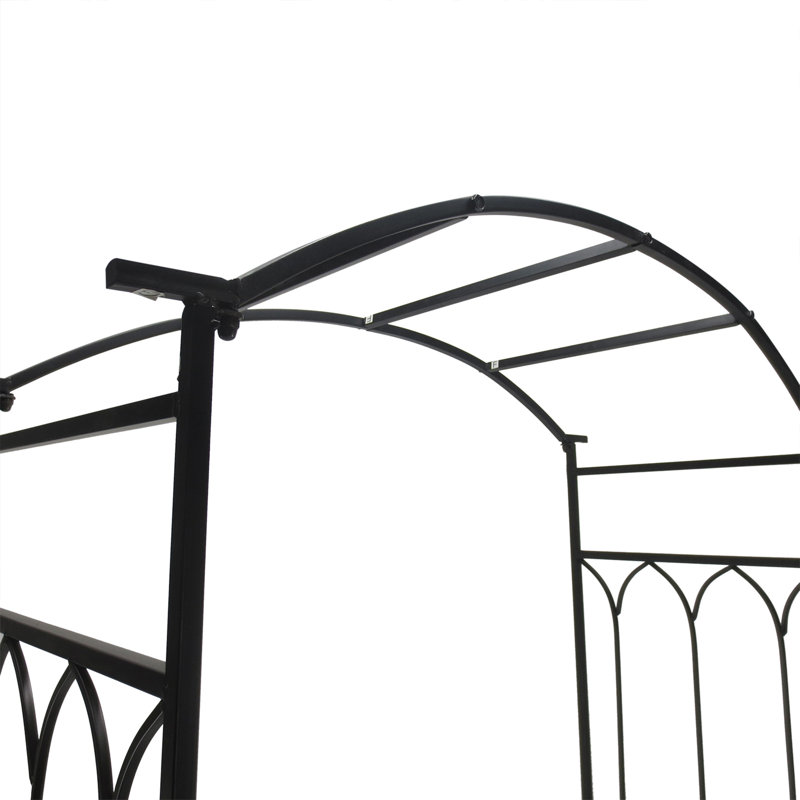 Arche de treillis en métal pour plantes grimpantes avec banc de jardin