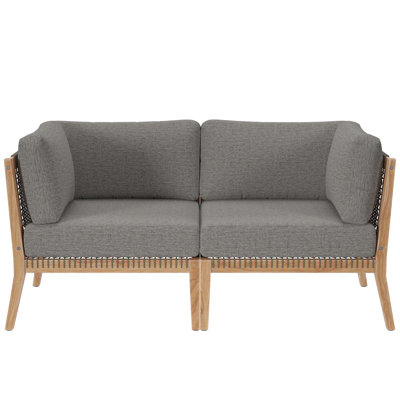 Modway Clearwater Outdoor Patio Teak Wood Loveseat
