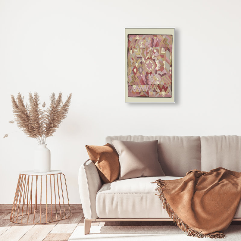 Tapestry Boehme Canvas Abstract Print by Oliver Gal, Black Frame, 10 x 15, 37"H x 25"W, White Floater Frame