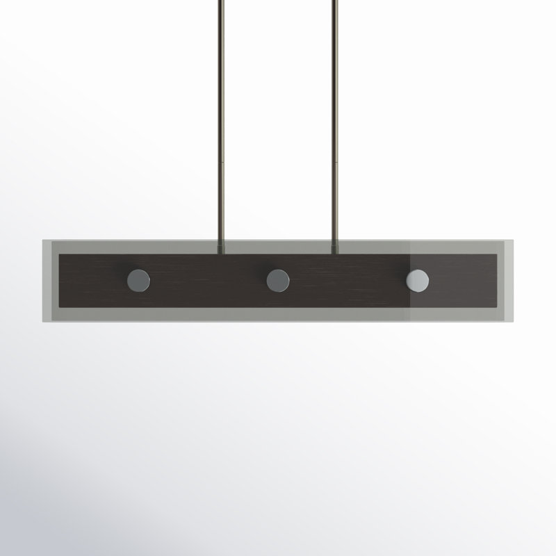 Aleksas 1 - Light 33.47"W Silver/Brown LED Pendant