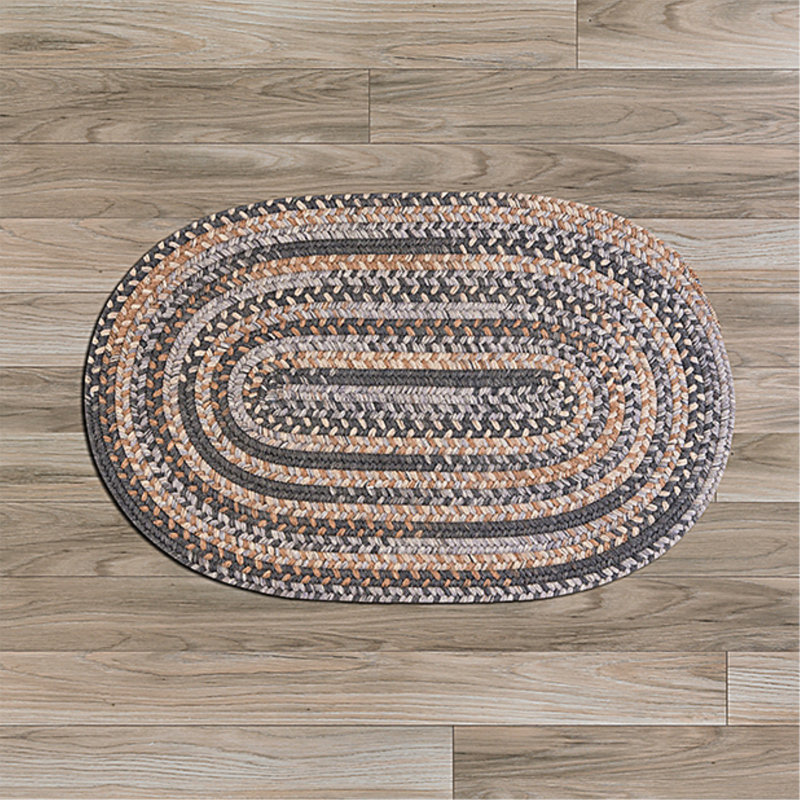 Tapis réversible en laine Oyola - gris graphite, Rond 3 pi